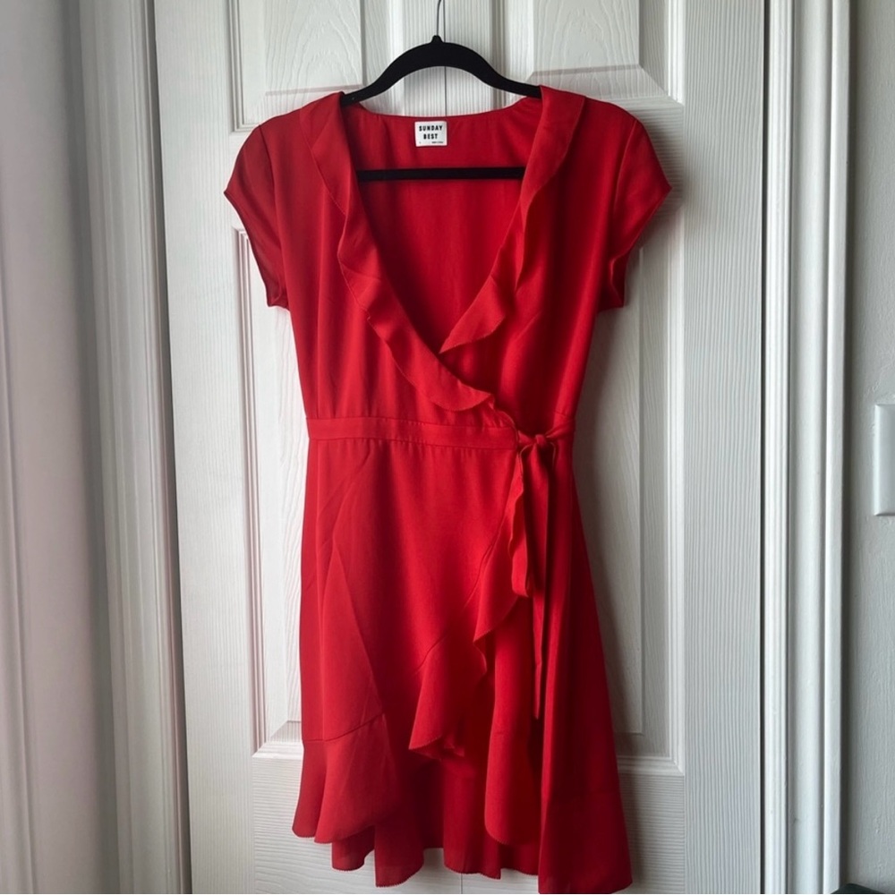 Chic Red Wrap Dress
